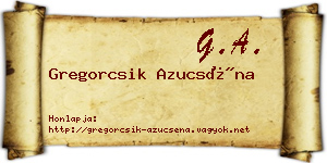 Gregorcsik Azucséna névjegykártya